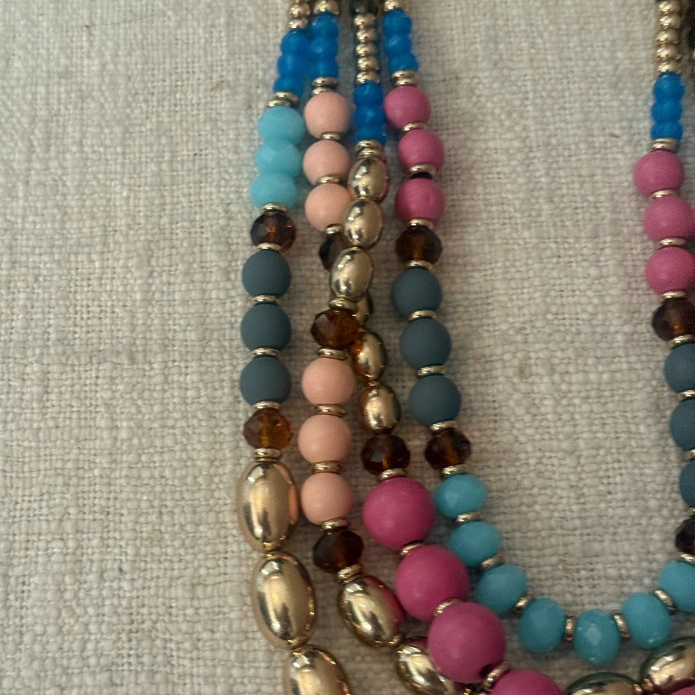 NWT Sophia & Kate Gold and Multicolor Beaded Necklace and Earring Set - Picture 5 of 15
